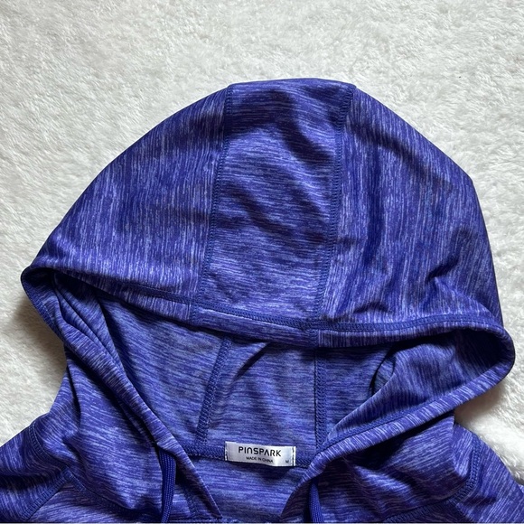 Pinspark Women's Heathered Purple Workout Sporty Zip Hooded Jacket Size M - Picture 10 of 10